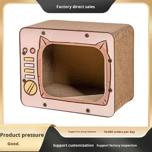 Poteaux à gratter pour chats classiques et créatifs, <span class=keywords><strong>cube</strong></span>, quatre saisons, maison universelle pour chats, résistant à l'usure, résistant aux griffes, papier ondulé - Product Image 3