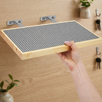 Étagères murales modernes en bois de pin pour briques de construction (16x8 pouces) compatibles avec plaque de base 48x24, couleur naturelle, pour enfants
