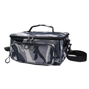 Bolsa de Pesca de Camuflaje, Bolsa de Hombro Multibolsillos para Almacenamiento de Cebo para Acampar al Aire Libre, Verde Camuflaje, Poliéster, Unisex - Product Image 2