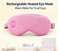 Masque oculaire chauffant sans fil rechargeable en graphène rose et gris, lavable, type C, compresse chaude pour les yeux secs et sommeil profond