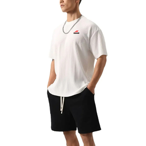 Camiseta Personalizada Talla Estadounidense con Logotipo Personalizado, Ropa Deportiva Elástica de Secado Rápido, Camiseta Deportiva de Manga Corta <span class=keywords><strong>para</strong></span> Hombre, Ropa de Entrenamiento - Product Image 5