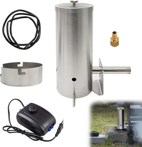 Barbecue portable en aluminium Huyo, générateur de fumée à granulés de bois pour l'extérieur, avec couvercle et pompe à air - Product Image 2
