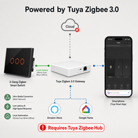 Interrupteur tactile intelligent Tuya Zigbee standard AU NZ, certifié RCM, 1, 2, 3, 4, 6 voies, panneau en verre trempé pour système d'automatisation domestique