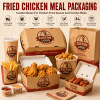 Caja de Cartón Corrugado Apilable para Pollo Kraft, Empaque para Comidas Familiares, Producción a Medida para Proyectos de Marca