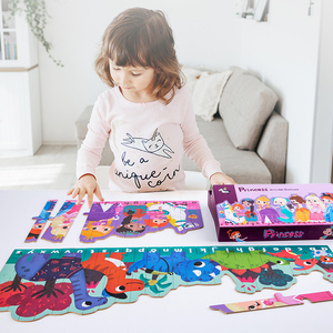 認知教材木製動物キャラクター恐竜子供ストリップ木製パズルおもちゃ赤ちゃん幼児教育おもちゃ子供用 - Product Image 4