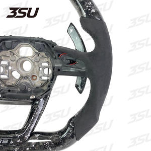 Volant en cuir forgé en fibre de carbone avec palettes de changement de vitesse pour <span class=keywords><strong>Audi</strong></span> Q3 SQ3 RSQ3 Q5 <span class=keywords><strong>Q7</strong></span> Q8 Q50L 2018 2019 2020 2021 <span class=keywords><strong>2022</strong></span> 2023 - Product Image 4