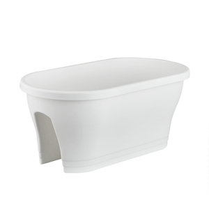 Maceta de barandilla de cubierta <span class=keywords><strong>blanca</strong></span> vertical suspendida con orificios de drenaje para balcón jardín - Product Image 2