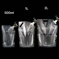 Pochettes souples réutilisables 1L 2L avec bec verseur pour lessive, nettoyant liquide, emballage rechargeable anti-fuite