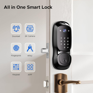 Cerradura inteligente para puerta con huella dactilar, entrada sin llave, cámara y timbre integrados, con wifi, cerrojo para puerta principal - Product Image 2