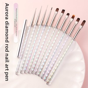 Lot de 10 stylos à ongles en acrylique en forme de diamant pour la construction de gels, la peinture et la manucure - Product Image 1