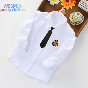 Camisa Blanca Unisex HESPER para Niños, Manga Larga, Uniforme Escolar Infantil, Traje de Rendimiento para Primavera y Otoño, Ropa para Niños - Product Image 2