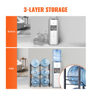 SucceBuy Soporte para Botellas y Jarras <span class=keywords><strong>de</strong></span> Agua <span class=keywords><strong>de</strong></span> Metal Ecológico <span class=keywords><strong>de</strong></span> 3/<span class=keywords><strong>4</strong></span>/5 Niveles, Fila Doble/Individual, Fácil Instalación, para Cocina, Oficina, Sala <span class=keywords><strong>de</strong></span> Estar - Product Image 3