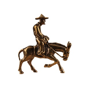 Sculpture en bronze de style antique, vieil homme monté sur un âne, figurine en laiton, décoration de table, maison, bureau, salon de thé, art - Product Image 5