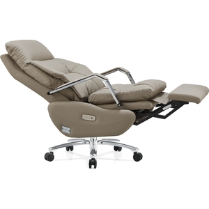 Silla eléctrica de oficina de cuero genuino de gran tamaño, silla de oficina ergonómica giratoria eléctrica reclinable, venta al por mayor