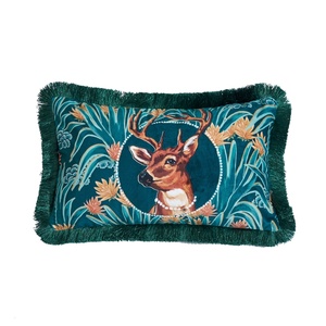 Decorative Animal Pattern Velvet <strong>Cushion</strong> <strong>Covers</strong> <strong>50x50cm</strong> With Tassels/ - Product Image 4