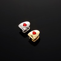 Grillz Hip Hop pour Homme de Haute Qualité, Argent et Or, Nouveau Style, Bijou Décoratif pour une Seule Dent en Laiton et Zircone