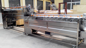 Máquina de Limpieza y Pelado de Mariscos, Conchas, Rábanos, Taro y Remolacha, Tipo Rodillo de Cepillo, de Acero Inoxidable 304, Alta Eficiencia 500-3000kg/h - Product Image 3