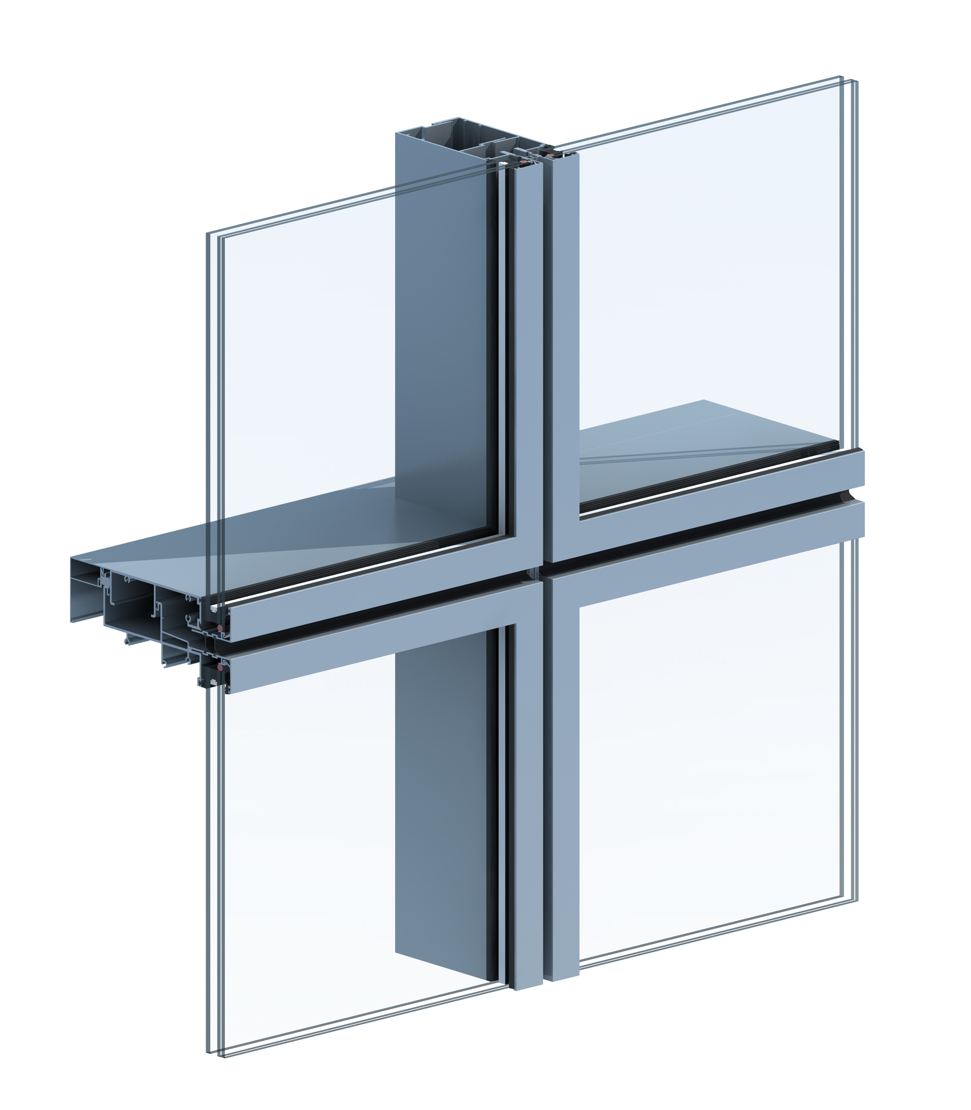 Strong Durable Aluminium Laminated Glass Curtain Wall Heat Insulation