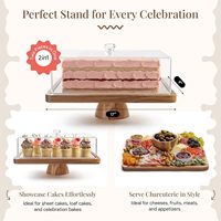 Support à gâteau en bois d'acacia pour mariage, plateau polyvalent pour charcuterie, fromages, desserts, fruits, plateau de service, support à gâteau pour fête