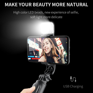 Treppiede allungabile <span class=keywords><strong>3</strong></span> in 1 per cellulare con Beauty Fill Light Wireless Remote Selfie Stick Q02S - Product Image 2
