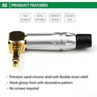 Prise jack stéréo coudée à 90 degrés OEM 3,5 mm, plaquée or, boîtier métallique pour assemblage de câble audio casque et smartphone SINGO
