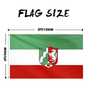 Meilleures ventes Drapeau Rhénanie <span class=keywords><strong>du</strong></span> <span class=keywords><strong>Nord</strong></span>-Westphalie Polyester 3x5ft Impression de haute qualité pour la décoration extérieure - Product Image 2