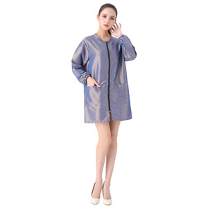 Blouse de Barbier Personnalisée Gris Violet Noir avec LOGO, Imperméable, Manches Longues, Fermeture Éclair, Blouse de Salon en Polyester, Tenue de Travail pour Coiffure - Product Image 6