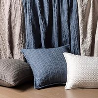 100% coton housses de coussin bleu texturé Design doux pour salon canapé confortable décor essentiel