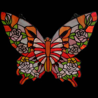 Vitral Colgante para Ventana con Diseño de Mariposa, Abeja y Mariquita, Atrapasueños de Vitral, Arte Metálico Soldado en Vidrio con Diseño