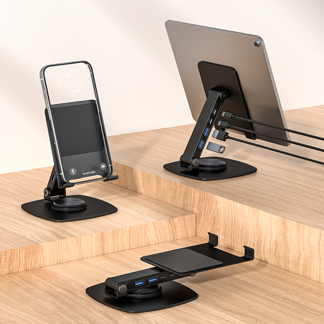 Rotate Foldable Desk Phone Holder Stand for Mobile Phone Universal Adjustable Metal Table Desktop Cell Smartphone Holder Stand