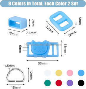 Hebilla de liberación de seguridad de cabeza de gato de plástico para collar de perro gato correas de mochila 3/8 ", correas de 10mm - Product Image 5