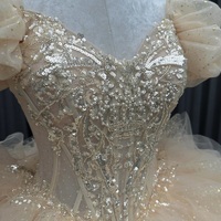 Robe de bal robe de soirée Quinceanera Puffy perles Appliques bohème dentelle cristal parole longueur robes de mariée fleur naturelle