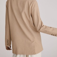 Blazer croisé à manches longues en polyester tissé avec logo, dernière mode, décontracté, ample, élégant, professionnel pour femme
