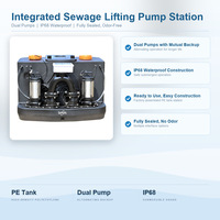 Pompe de relevage des eaux usées pour sous-sol, hauteur de refoulement 13m, débit 26m³/h, système de levage des eaux usées, OEM ODM OBM personnalisé, garantie 1 an, 220V