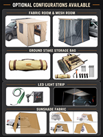 Auvent rigide 4x4 à armature droite, quatre saisons, en alliage d'aluminium et tissu Oxford noir, pour camping en extérieur