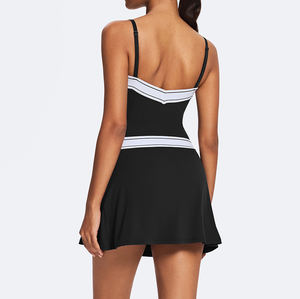 Damen <span class=keywords><strong>2</strong></span>-in-1 Polyester Golf-Tennis-Rock-Set Outdoor-Lauf-Yoga-Sportkleid mit Plissee-Design Individuelles Logo OEM-Shorts - Product Image 2