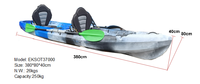 Rotomoda double 2 personnes assis sur le dessus pêche pêcheur canoë kayak bateau