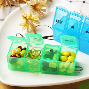 2025 Food Grade Custom logo Premiums Customized Promotion Cheap 4 case Compartments Pill Box case Organizer Planner