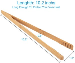 Pinzas clásicas de bambú para tostar, pinzas para pan, ensalada, frutas, pan y pepinillos - Product Image 2