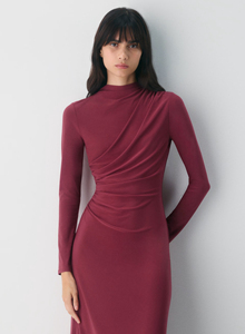 Abito da donna personalizzabile <span class=keywords><strong>in</strong></span> <span class=keywords><strong>maglia</strong></span> Maxi abito Casual <span class=keywords><strong>bordeaux</strong></span> comodo - Product Image 2