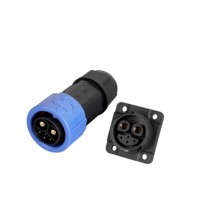 Connecteur hybride étanche IP67 M23 Push autobloquant 2+4 broches 50A+5A pour charge de batterie de moto électrique