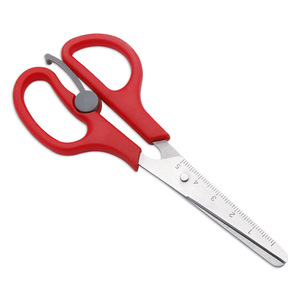 Lu Ban's Work Children's Craft Scissors Red Stainless Steel With Scale Home Use - Product Image 3