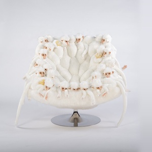 Muñeca de cartón de animales de gama alta moderna tapizada Linda Silla de dinero blanco Silla de ocio diseño de arte cómoda silla de animales suaves - Product Image 1