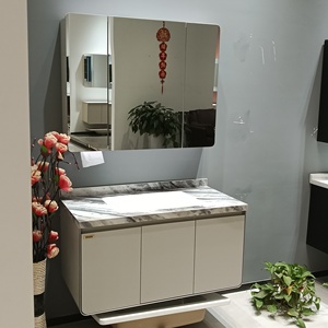 Meuble de salle de bain moderne avec miroir intelligent, armoire en panneau mélaminé et ensemble de lavabo en céramique - Product Image 2