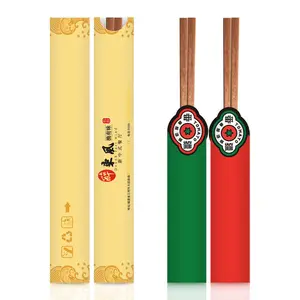 Baguettes personnalisées, logo de marque, manches de sushi, demi-manche de couverture en papier pour baguettes en bambou, logo personnalisé