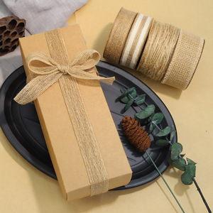 Gulungan pita goni dapat terurai warna alami bungkus Hadiah Natal terbuat dari poliester tahan lama - Product Image 6