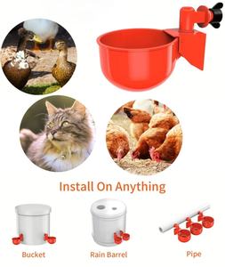 Abreuvoir pour volailles pouvant être monté sur des seaux, des réservoirs ou même des tuyaux en <span class=keywords><strong>PVC</strong></span>, anti-fuite et anti-éclaboussures, <span class=keywords><strong>mangeoire</strong></span> pour volailles pour les fermes - Product Image 4