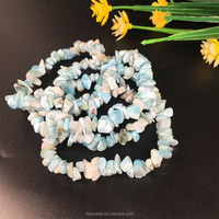 Vente en gros de pierres naturelles Larimar chips bracelet Crystal Larimar bracelet Chips bracelet élastique pour cadeau femme
