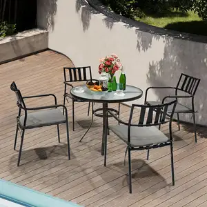 Conjunto de cadeiras modernas para restaurante, mobília de terraço, cadeiras francesas para bistrô, mobília para exterior, cadeira de jardim