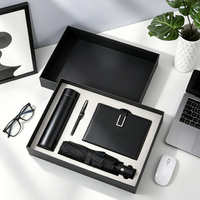 Coffret Cadeau d'Entreprise de Luxe : Carnet Personnalisable avec Tasse Thermos, Stylo et Parapluie